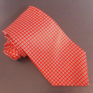 Cromley & Finch London 100% Silk Tie Red with White & Black Pattern